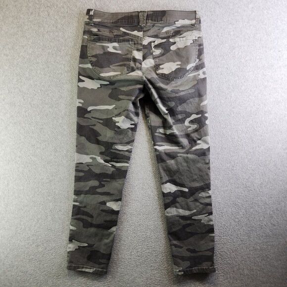 Democracy Ab Technology Pants Womens 10 Gray Camo Tapered Slimming Comfort - Picture 6 of 16